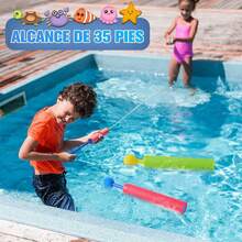 Set de 12 Pistolas de Agua de Espuma - Juguetes para Exteriores en Piscina, Patio, Prado y Playa - Multicolor, Ideal para Niños de 4 a 8 Años - ‎Multicolor - Ver 3