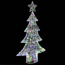 vidaXL Weihnachtsbaum mit 160 LEDs Mehrfarbig 150 cm Acryl - Gelb - Übersicht 3