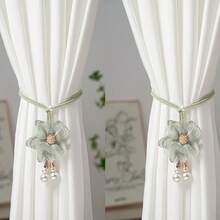 可调节珍珠花朵窗帘绑带，窗帘绳绑带 - 彩色 - 查看 11