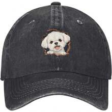 Dachshund Baby Dog Peeking Baseball Cap Golf Dad Hat Adjustable Original Classic Low Cotton Hat Men Women - Grey - View 1