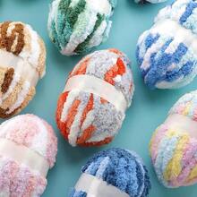 8 Pack Chunky Yarn For Hand Knitting Chenille Blanket Yarn For Crocheting Blankets 228 Yds/61.6 Oz Rainbow Ombre Yarns Er Bulky Soft Thick Mixed Color Jumbo Yarns 8 Dark BlueBlueBlack - 深藍色藍色黑色 - 查看 6