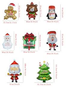 2 piezas Globos de papel de aluminio con forma de árbol de Navidad y Papá Noel, globos de helio para decoración navideña en el hogar y fiestas, decoración 2026 - Multicolor - Ver 10