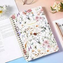 Spiral Notebook - Notebooks With Back Pocket 5.7" * 8.2" Journal Notebook With Thick Paper And Back Pocket 160 Pages College Ruled Notebook/Journal With Twin-Wire Binding Journals For Women - Floral - trắng2 - Xem 7