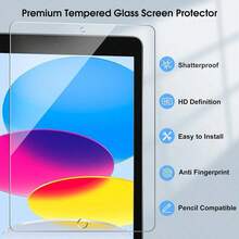 ZYSHI 2 buah Pelindung Layar Tablet, Definisi Tinggi, Transparansi Tinggi, Tahan Gores dan Tahan Guncangan, Perlindungan Layar Penuh, Anti Sidik Jari, Sentuhan Sensitif, Pelindung Layar Kaca Tempered Kompatibel dengan iPad Generasi ke-11 2025 A16/Generasi ke-10 10,9 Inci/Air 13 11 M4 M3 M2 2025 2024/Pro 12,9 Inci/Mini 2024 - Clear - View 3