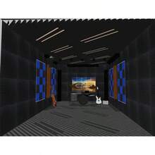 12 Pack 1x 12x 12 Black Acoustic Wedge Studio Foam Sound Absorption Wall Panels - Initial - View 3