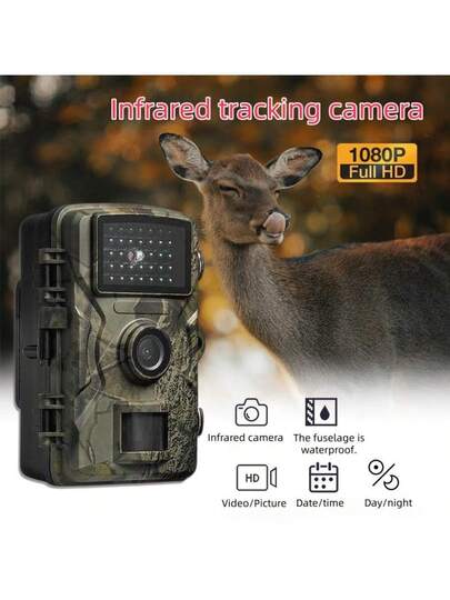 1pc Outdoor Hunting High Definition Camera, Security Slimme Surveillance Camera Battery Or Solar Power (Battery Not Included), 1080P Remote HD Outdoor, IP66 Waterproof, Night Vision, Animal Tracking, Monitoring Game