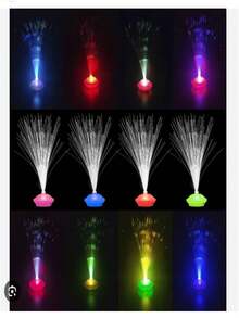Pack Of 20 Mini Fiber Optic Lights, Fiber Optic Lamps, LED Lights, Multicolor With Crystal Base, Battery Operated Lighted Table Decor, Glow In The Dark Party Decorations - RANDOM - View 2