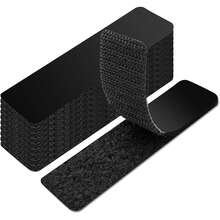 10-Pack Double-Sided Adhesive Carpet Grips - High-Strength, Hook And Loop Tape Sticky Back, Residue-Free Stickers For Secure Car Mats & Home Floors - Black - View 1