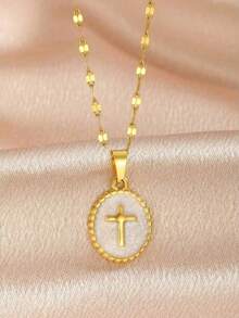 1 件简约十字架吊坠项链，适合日常佩戴、派对、嘻哈、万圣节、圣诞节礼物 - 項鍊 - 查看 9