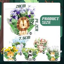 DGeyoga 24 Pcs  Baby Shower Decorations Jungle Theme Birthday Decorations Jungle Baby Shower Decor Wild Animals Centerpieces Birthday Party Plies - như hình ảnh - Xem 2