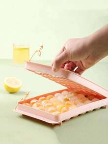 1pc Ice Cube Tray With Lid And Ice Box - Round Ice Cube Tray With Lid, Suitable For Refrigerator - Ice Cube Tray With Ice Box, Suitable For Refrigerator