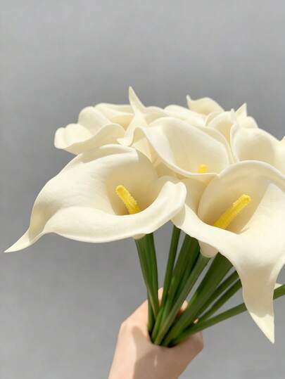 50支/30支/20支/10支/22支/18支/5支/1支 米色仿真花，丝绸莲花，13.4英寸（约34厘米），适用于母亲节、复活节、家居、厨房和婚礼装饰，新娘捧花、胸花、腕花、婚礼拱门、派对装饰、礼品包装、餐厅中心装饰。