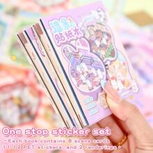 21pcs Mini Sticker Set, 8pcs Scene Cards, 11pcs Materials, 2pcs Reference Images, 3D Miniature Scene Stickers, Suitable For Halloween, Easter, Christmas, Mother's Day, Gift - Multicolor - View 6