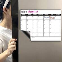 1 Stück magnetische Whiteboard Monatskalender für den Kühlschrank, Wochenplaner Kalender mit 1 Markerstift, Trocken abwischbare Informationstafel, Nachrichtentafel, Bürobedarf, Arbeitsplatz Organizer