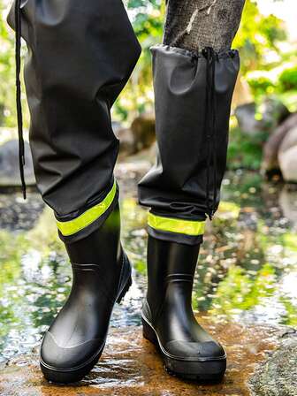 Höga gummistövlar för män, långa vattentäta stövlar över knäna, halvhöga vadarbyxor för fiske, halkfria vattentäta byxor, gummistövlar