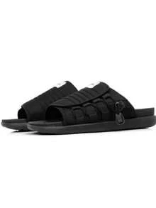 Asuna Flip Flops Comfortable Cloud Soft Sole Slide Sandal Breathable Fabric Lightweight Adjustable Elastic - 黑色 - 查看 2