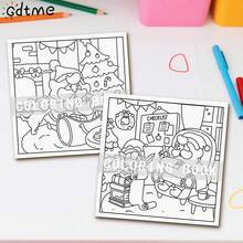 GDTME 1本圣诞节涂色书，图案简洁醒目，动物和圣诞老人图案生动清晰，可用马克笔涂色，适合办公室放松、学校游戏、生日礼物、返校礼物、圣诞礼物、美术用品，24页单面印刷，7.9英寸 x 7.9英寸。 - 聖誕仙境 - 查看 4