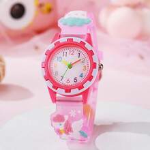 1 buah/Set Jam Tangan Anak-anak Motif Astronot Seri Warna Macaron, Tali Plastik Warna-warni, Cocok untuk Hadiah Ulang Tahun, Hadiah Halloween, dan Hari Jomblo - Berwarna merah muda - View 3