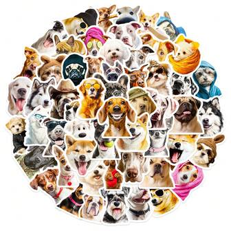 56 st söta valpklistermärken för telefonskal, bagage, vattenflaska, förvaringslåda, vattentäta kreativa dekaler