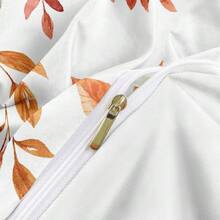 Conjunto de capa de edredom com estampa de abóbora em aquarela 3D, 2/3 peças, flores de outono com frutas vermelhas, conjunto de capa de edredom botânico (tamanho 135x200, apenas 1 fronha)