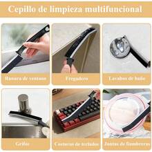 EstiloCepillo De Cerdas Duras Para Limpieza De Grietas, Juego De 5 Cepillos De BañO, Cepillo De Limpieza De Lechada Para Cocina, BañO, Ventanas, Cepillo Multiusos Para Limpieza De Grietas(Negro)VersióN Mejorada - 1 - Ver 7
