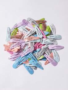 30pcs Candy Colors Butterfly Clips, Simple Rainbow Oil Drop Hair Clips, Cute & Sweet For Girls