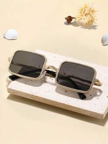 1副时尚复古方形金属无框眼镜 - 彩色 - 查看 8