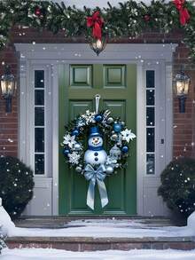 1pc/Snowman Wreath Door Hanging Door Banner - Polyester Christmas Holiday Decoration, 70.8x35.4 Inches, Home Indoor And Outdoor Decoration, Christmas Decoration, Festival, Party Decoration, - Multicolor - View 9