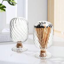 Helix Shaped Match Holder, Glass Matches Cloche For 3.5 Inch, Upside Down Match Holder Jar For Scented Candle On Dining Table Fireplace Bathroom Decoration, Not Include Matches - 1 chiếc - Xem 4