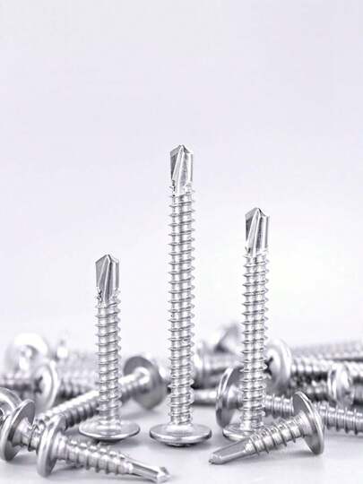 Approx. 50pcs 410 Stainless Steel Cross Head Self-Tapping Screws, Cross Screwdriver, Wood Screws, Metal Plate Screws Assortment Kit Suitable For Metal Plate, Wood, PVC Plastic