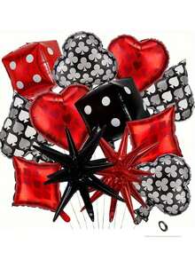 Casino Dice & Playing Cards Balloons Decorations, Casino Theme Birthday Party Decorations, Poker Party Decorations, Casino Night Las Vegas Theme Party Decorations