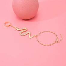 JRY99 Snake Hand Chain Bracelet Snake Chain Finger Ring Bracelet  Chain Hand Harness Bracelet Snake Pearl Friendship Bracelet Jewelry Accessories