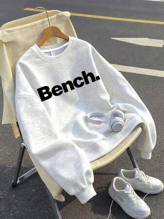 Teen Girl Casual Minimal Slogan Print Pattern Graphic For Girlprinted Round Casual Sweatshirt For Girl, Autumn/Winter,Round-Neck Sweatshirt,Suitable For School, Vacation And Shopping Outfits,Back To School,Suitable For Both Boy And Girl, Street Style, Suitable For School, Vacation, Shopping, Sports And Other Occasions