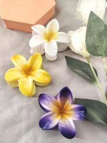 1pc/3pcs/4pcs/6pcs/9pcs 8cm Hibiscus Flower Shaped Hair Clips, Blue/Pink/Purple Lightweight Plastic Bathroom Hair Accessories Suitable For Daily Outing, Casual Party, Commute, Beach Holiday, Ponytail, Bun, Face Washing, Makeup, Outfit Matching Fashion Claw Clips