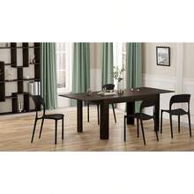 Mobili Fiver, Mesa de Comedor fácil y Extensible, 55.1 x 35.4 Pulgadas, Color Negro Ashwood, Fabricado en Italia - Bastante oscuro - Ver 3