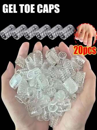 凝胶趾套，硅胶防摩擦趾套，2/5/10/20/30/40/50 片装，透气小脚趾套，男女通用，适用于嵌甲、鸡眼、老茧等，凝胶趾套，透气小脚趾套，男女通用，适用于嵌甲等，指甲护理工具，足部和手部护理