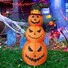 - Calabaza inflable de Halloween de 4 pies con sombrero de bruja - Decoracin para decoracin de patio interior o exterior para fiestas espeluznantes, fcil instalacin - Naranja - Ver 5