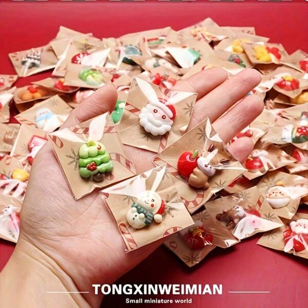 100 Mixed Resin Christmas Refrigerator Magnets, Santa Claus, Snowman, Christmas Tree And Other Styles Of Decoration, Suitable For Holiday Gifts, Holiday Gifts, Christmas Snowman Decorations, Tree Magnets, Snowman Style, Santa Claus Design, Detailed Resin Casting