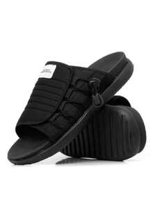 Asuna Flip Flops Comfortable Cloud Soft Sole Slide Sandal Breathable Fabric Lightweight Adjustable Elastic - 黑色 - 查看 1