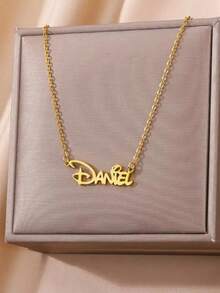 Collar con nombre personalizado de Halloween - Colgante de calabaza de acero inoxidable, adecuado para fiestas y festivales de música, regalo elegante para mujeres, accesorio de Halloween - Multicolor - Ver 3
