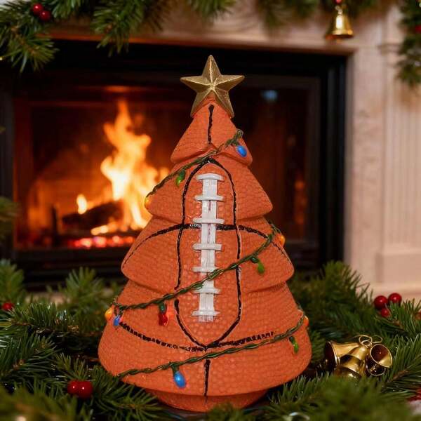 1 pieza Adorno de árbol de Navidad con diseño deportivo creativo, decoración navideña en forma de béisbol/fútbol, pequeño regalo