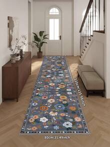 1 pieza Alfombra rosa, estilo floral, alfombra de pasillo, 850g/m² lavable a máquina, decoración del hogar, sala de estar, cocinas, pasillos, dormitorio, comedor, oficina, para todas las estaciones