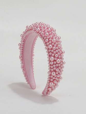 1pc Pearl Headband, Bridal Hair Accessory, Gift For Women, Hair Band Hair Hoop