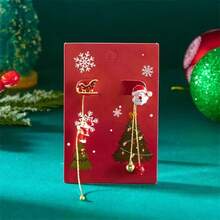 1 Pair Creative Climbing Santa Claus Earrings