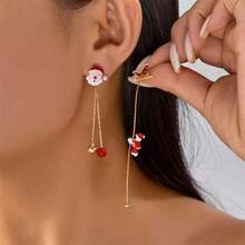 1 Pair Creative Climbing Santa Claus Earrings