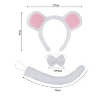 新款时尚创意百搭毛绒老鼠头饰，卡通动物耳朵头饰套装，适合派对、宴会、万圣节，可爱动物头饰 - 老鼠 - 查看 6