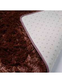 1 Pc, Brown And Camel High-Density Plush Floor Mat, Oval Mat For Living Room, High-Quality Polyester Material, Soft And Fluffy, Easy To Care For, Low Shedding, Suitable For Living Room, Bedroom, Corridor, Dining Area, Balcony And Other Decorations, Perfect Choice For Holiday Party Home Decoration, Easily Create A Warm Atmosphere