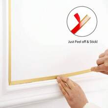 Gold Molding Trim Peel And Stick, Flexible Mirror Border Design, Wall Ceiling Floor Cabinet Tile Moulding, 5mx 0.66cm - 0.26"W X 196.8"L + Matte Gold - View 4