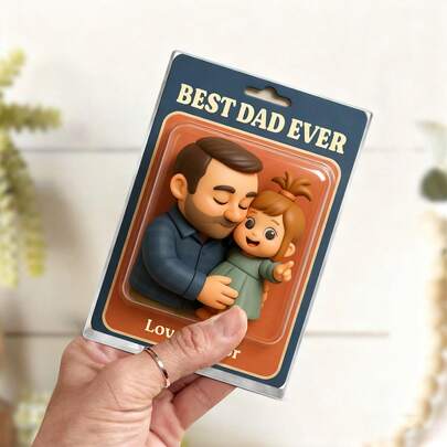 Customized Photo Dad And Child Acrylic Block Figurine, Father's Day Gift