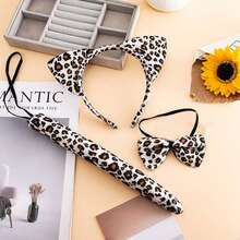1 pièce Serre-tête à oreilles de chat, serre-tête imprimé léopard, serre-tête en peluche, doux et confortable, imprimé animal, convient pour un port quotidien, streetwear, mode, accessoire capillaire pour femme, article polyvalent, convient aux jeunes femmes et aux passionnés de mode, style mignon, accessoire capillaire personnalisé - Multicolore - Voir 16